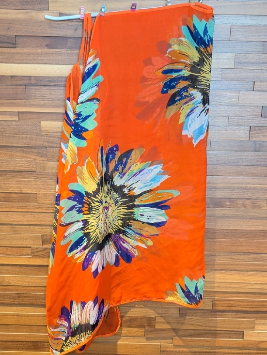 Other - Women’s Orange Floral Swim Coverup Sarong